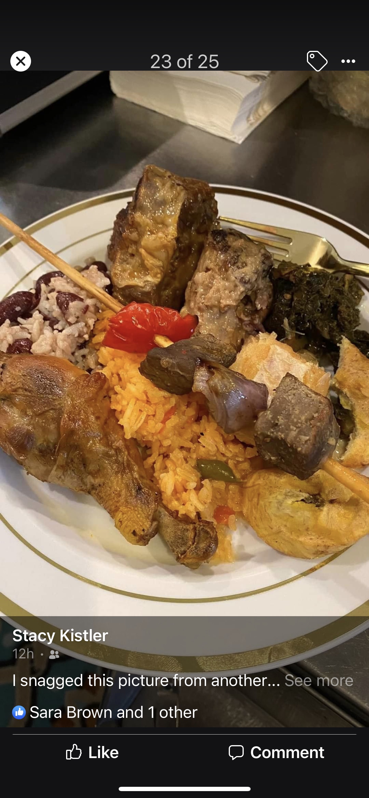 Traditional Congolese food plate