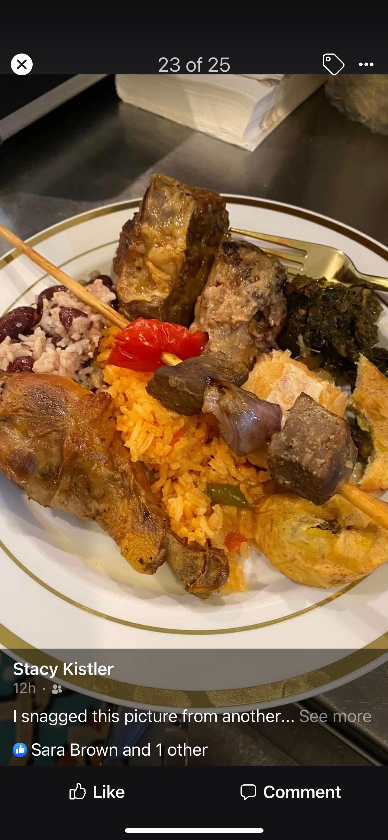 Traditional Congolese food plate