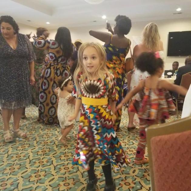 Girl dancing on ballroom floor
